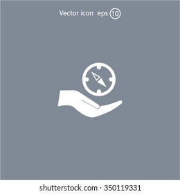 Compass Icon in the flat style. vector