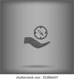 Compass Icon in the flat style. vector
