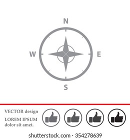 Compass Icon in the flat style. vector
