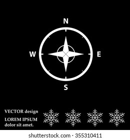 Compass Icon in the flat style. vector
