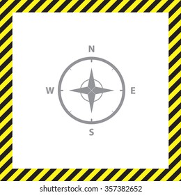 Compass Icon in the flat style. vector