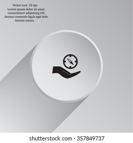 Compass Icon in the flat style. vector