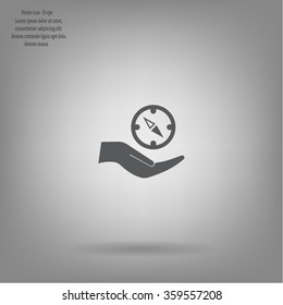 Compass Icon in the flat style. vector