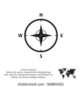 Compass Icon in the flat style, vector