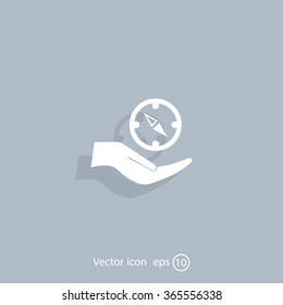 Compass Icon in the flat style. vector