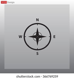 Compass Icon in the flat style. vector