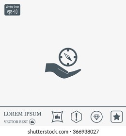 Compass Icon in the flat style. vector