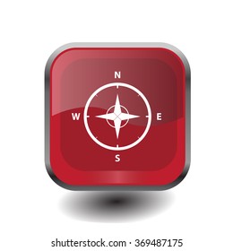 Compass Icon in the flat style. vector