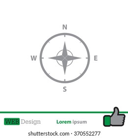 Compass Icon in the flat style. vector