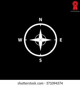 Compass Icon in the flat style. vector