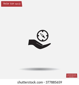 Compass Icon in the flat style. vector