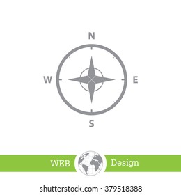 Compass Icon in the flat style. vector