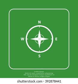 Compass Icon in the flat style. vector