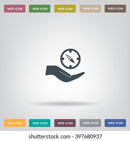 Compass Icon in the flat style. vector