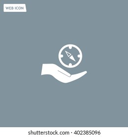 Compass Icon in the flat style. vector