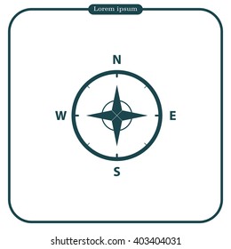 Compass Icon in the flat style. vector