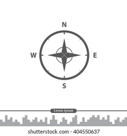 Compass Icon in the flat style. vector