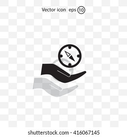 Compass Icon in the flat style. vector