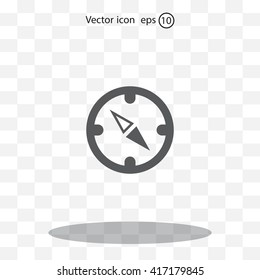 Compass Icon in the flat style. vector
