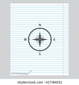 Compass Icon in the flat style. vector
