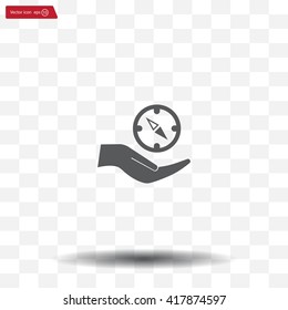 Compass Icon in the flat style. vector