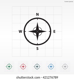 Compass Icon in the flat style. vector