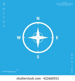 Compass Icon in the flat style. vector