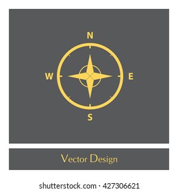 Compass Icon in the flat style. vector