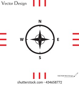 Compass Icon in the flat style. vector