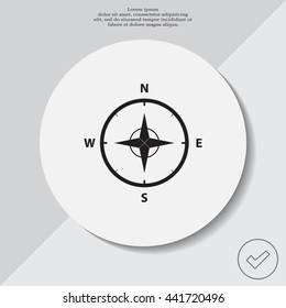 Compass Icon in the flat style. vector