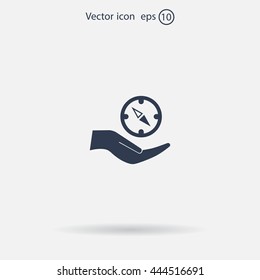 Compass Icon in the flat style. vector