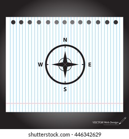 Compass Icon in the flat style. vector