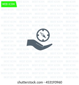 Compass Icon in the flat style. vector