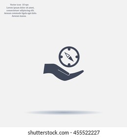 Compass Icon in the flat style. vector