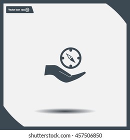 Compass Icon in the flat style. vector