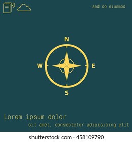 Compass Icon in the flat style. vector