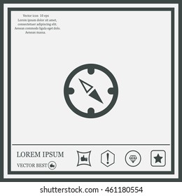 Compass Icon in the flat style. vector