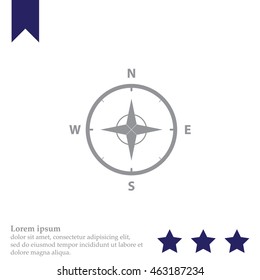 Compass Icon in the flat style. vector