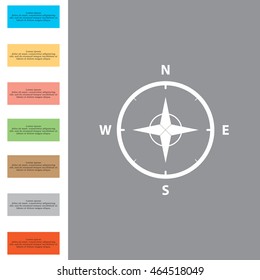 Compass Icon in the flat style. vector