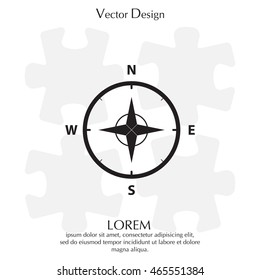 Compass Icon in the flat style. vector