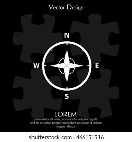 Compass Icon in the flat style. vector