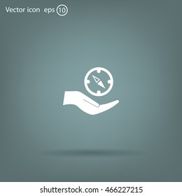 Compass Icon in the flat style. vector