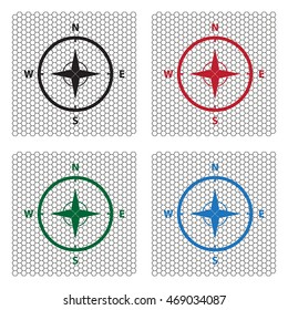 Compass Icon in the flat style. vector