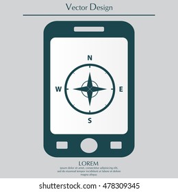 Compass Icon in the flat style. vector