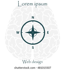 Compass Icon in the flat style. vector