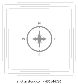 Compass Icon in the flat style. vector