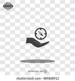 Compass Icon in the flat style. vector
