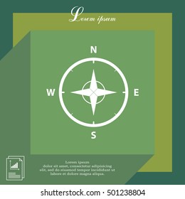 Compass Icon in the flat style. vector