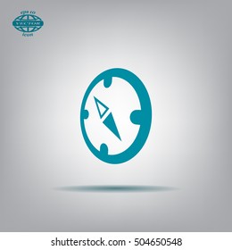 Compass Icon in the flat style. vector