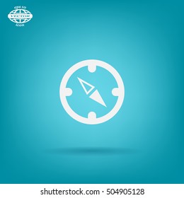 Compass Icon in the flat style. vector